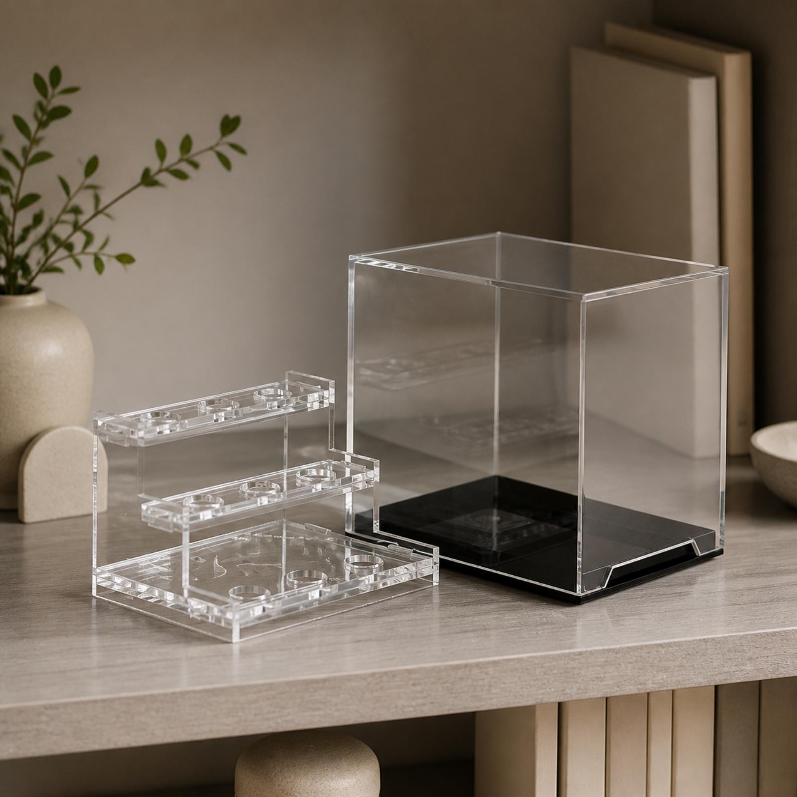 Vitrine de acrílico com três n - Display Case Acrylic avaliação e preço